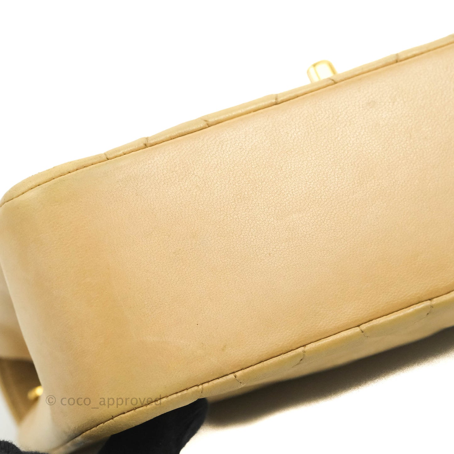 Chanel Vintage Small Quilted Classic Diana Flap Bag Beige Lambskin 24K Gold Hardware