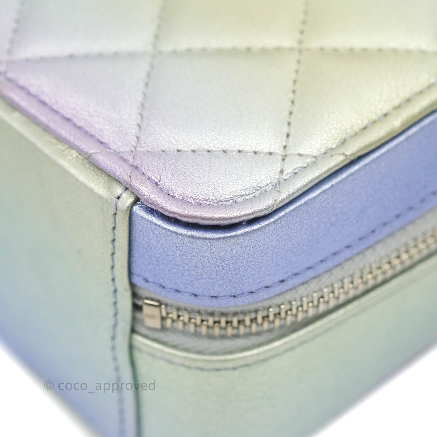Chanel Quilted Camera Bag Metallic Rainbow Lambskin Rainbow Hardware