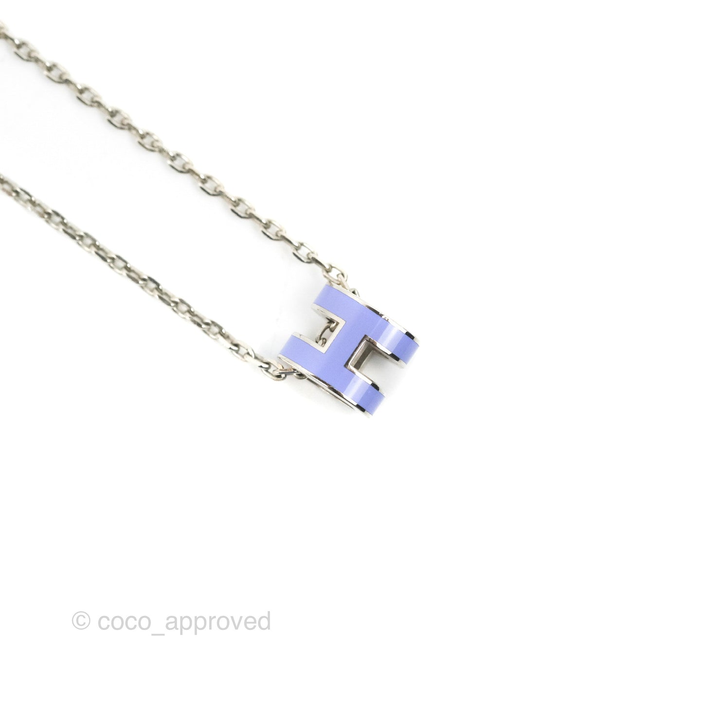 Hermès Mini Pop H Pendant Necklace Lilas Palladium Hardware