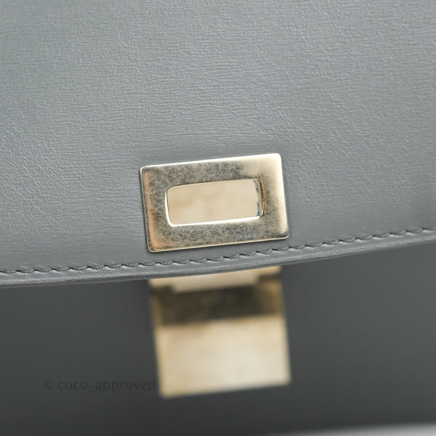Celine Medium Classic Box Flap Grey Calfskin