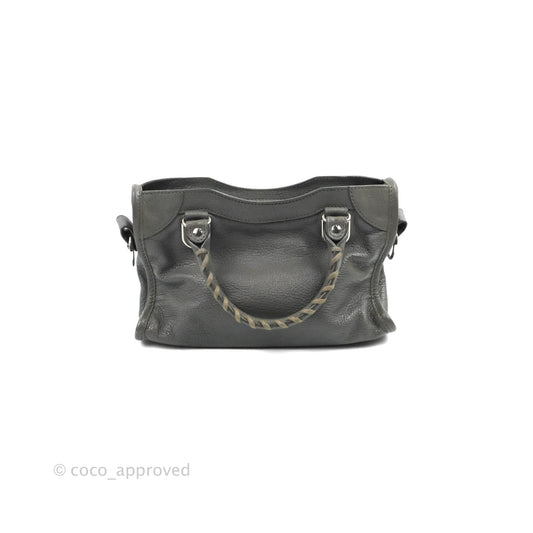 Balenciaga Classic Mini City Bag Grey Aged Calfskin Silver Hardware