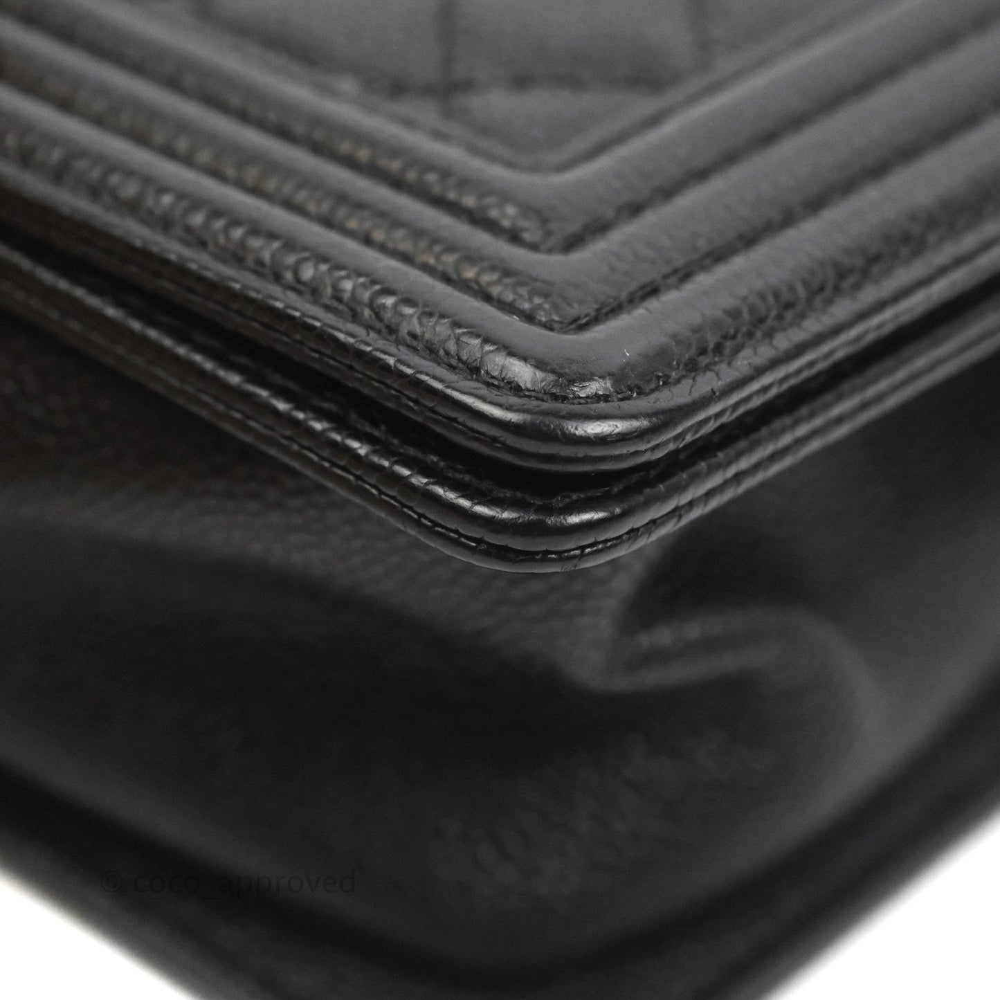 Chanel Quilted Medium Boy Black Caviar Ruthenium Hardware