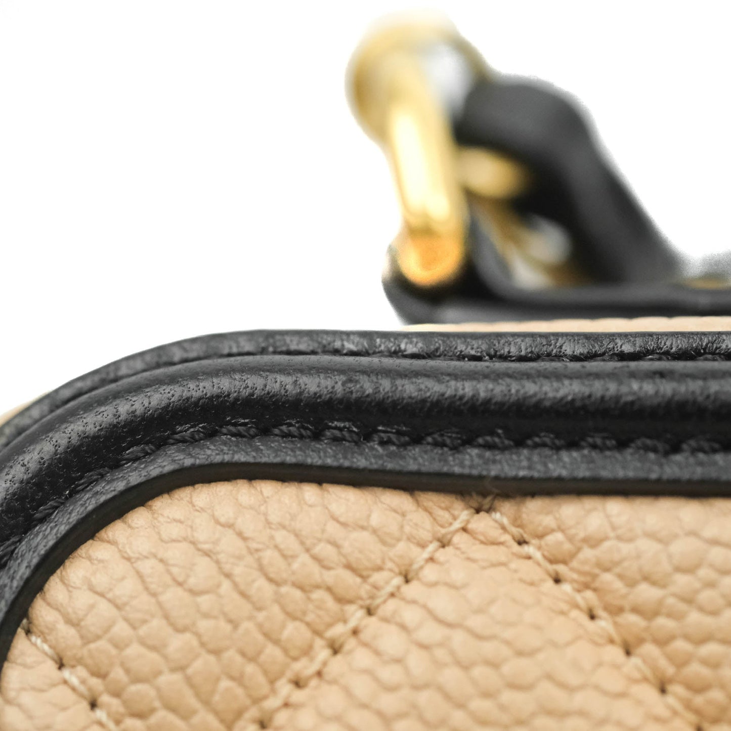 Chanel Quilted Medium CC Filigree Vanity Case Beige Caviar Gold Hardware