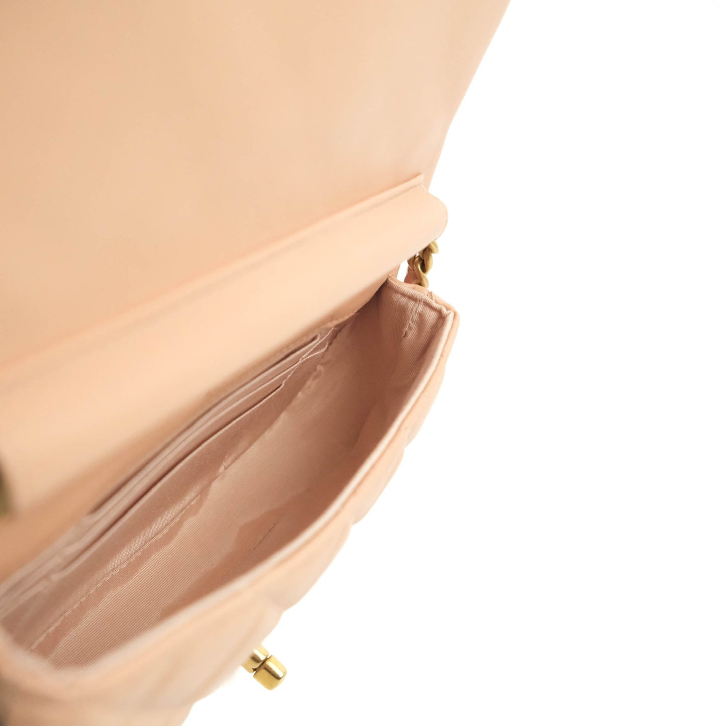 Chanel Clutch with Chain Beige Pink Calfskin Aged Gold Hardware