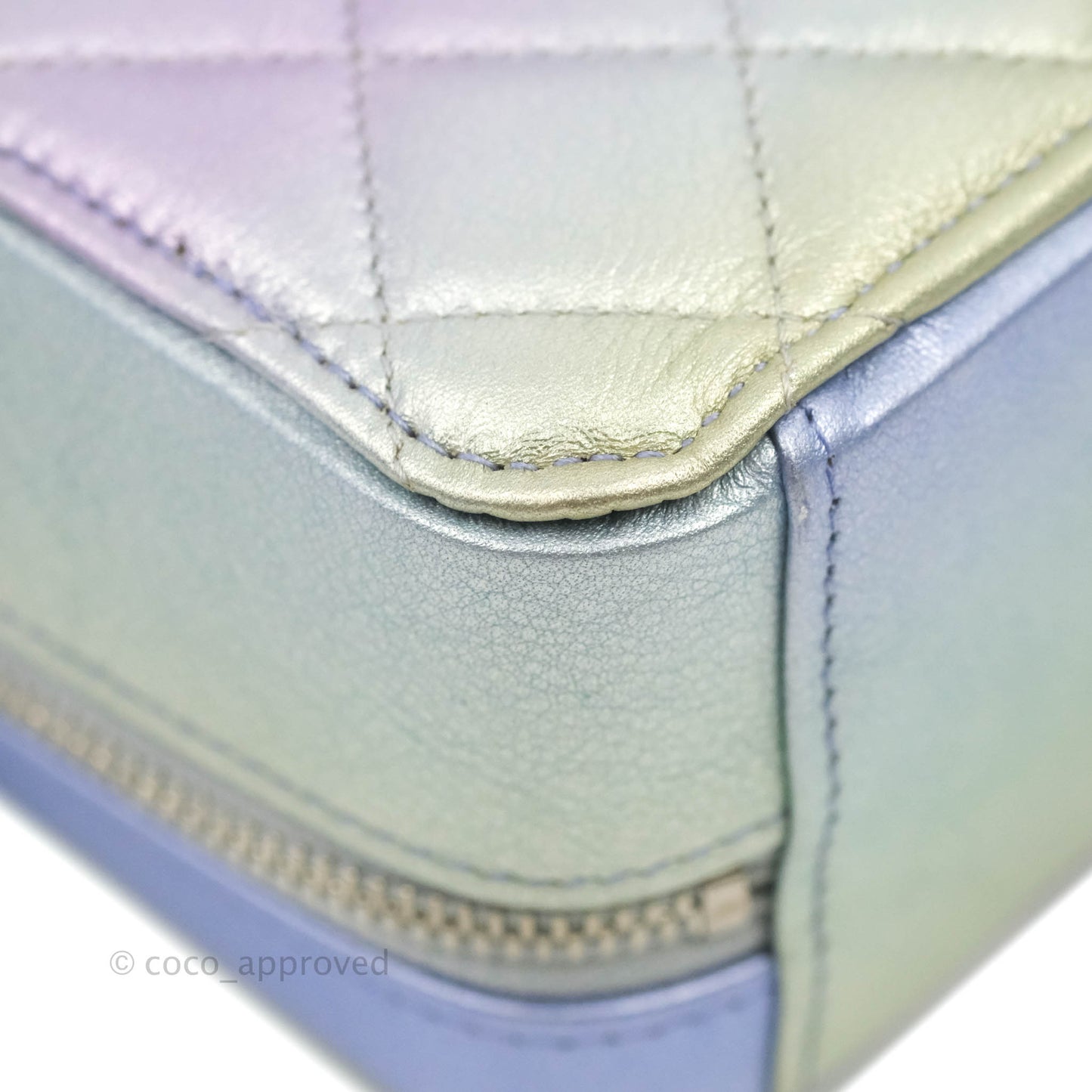 Chanel Quilted Camera Bag Metallic Rainbow Lambskin Rainbow Hardware