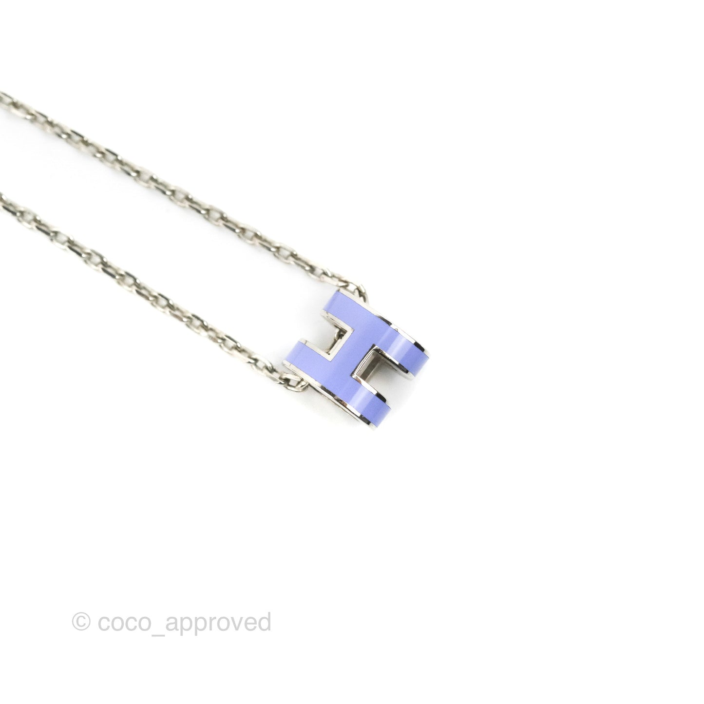 Hermès Mini Pop H Pendant Necklace Lilas Palladium Hardware