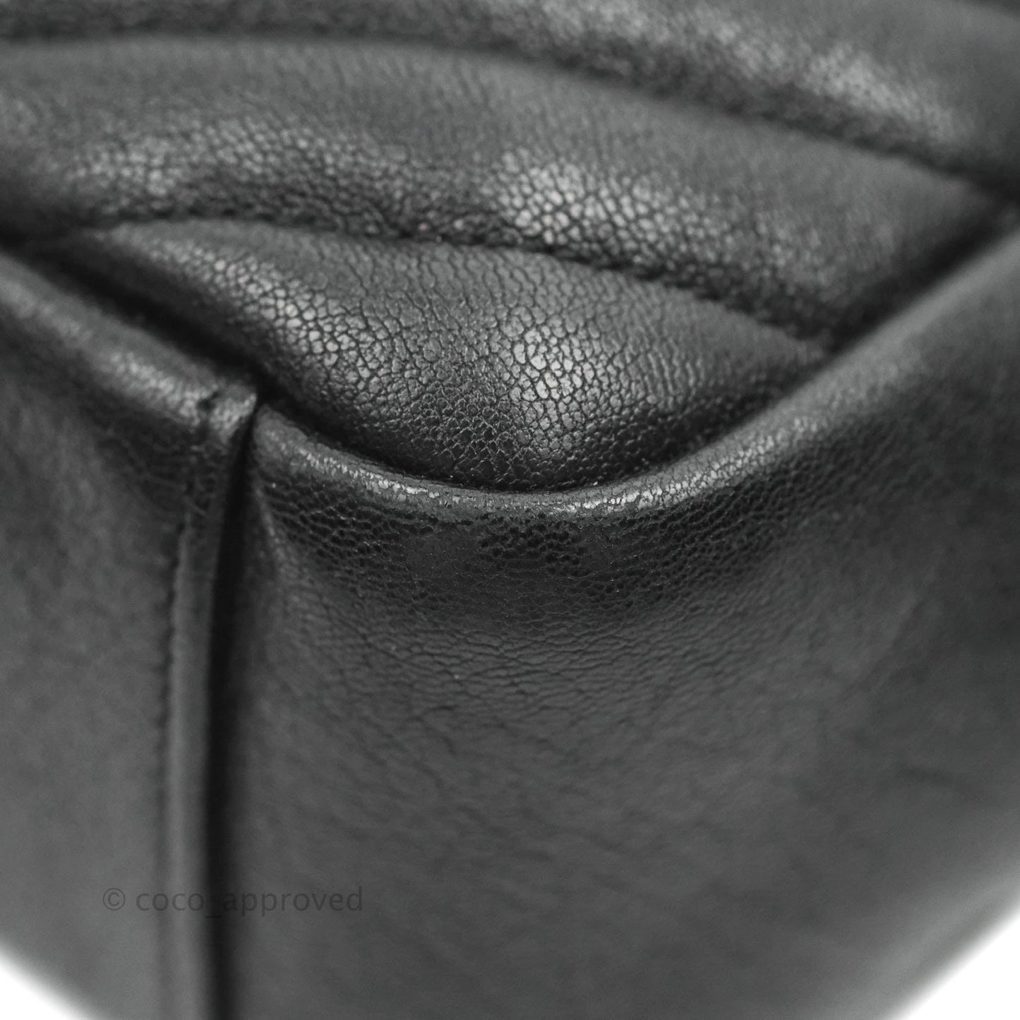 Saint Laurent Chevron Large College Black Chain Bag Ruthenium Hardware