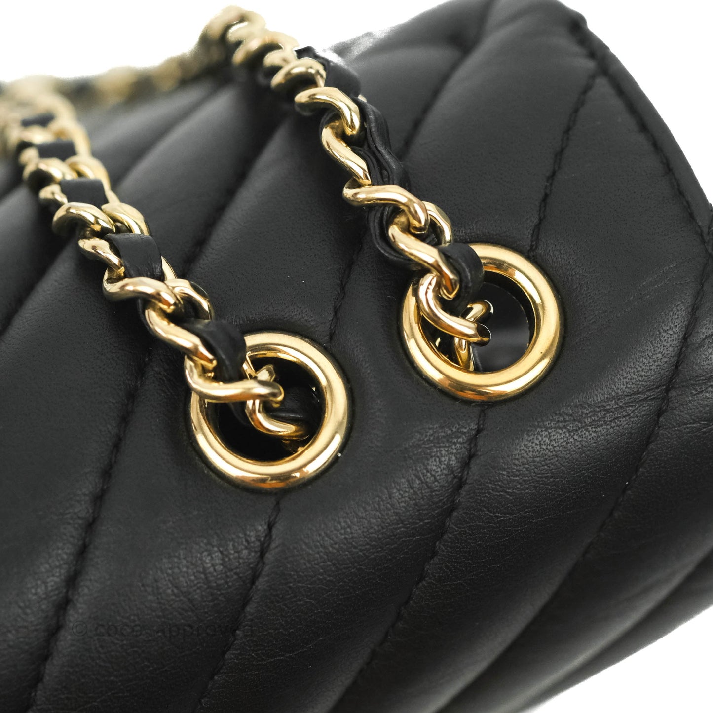 Chanel Small Statement Chevron Flap Bag Black Gold Hardware