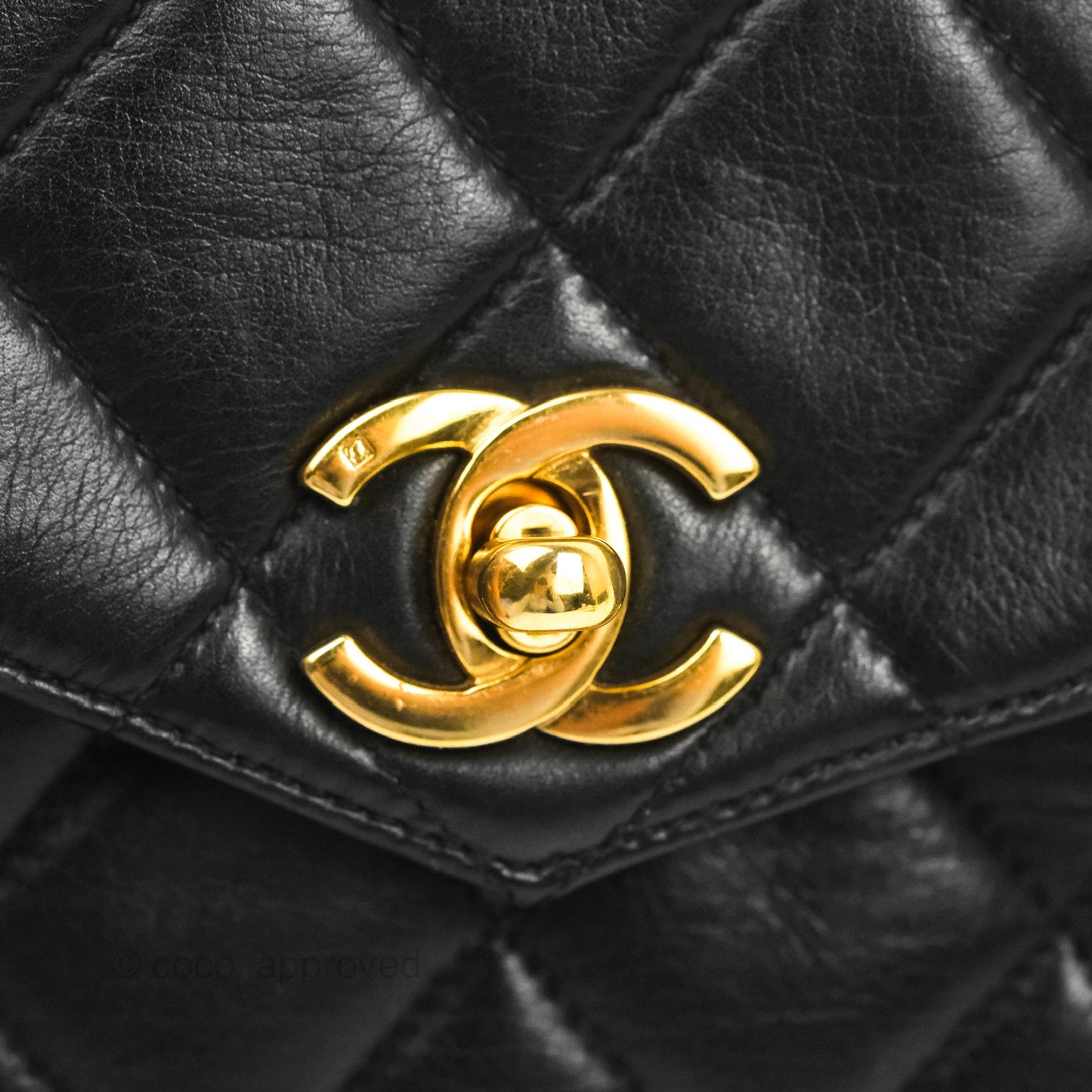 Chanel Vintage Belt Bag Quilted Black Lambskin 24K Gold Hardware