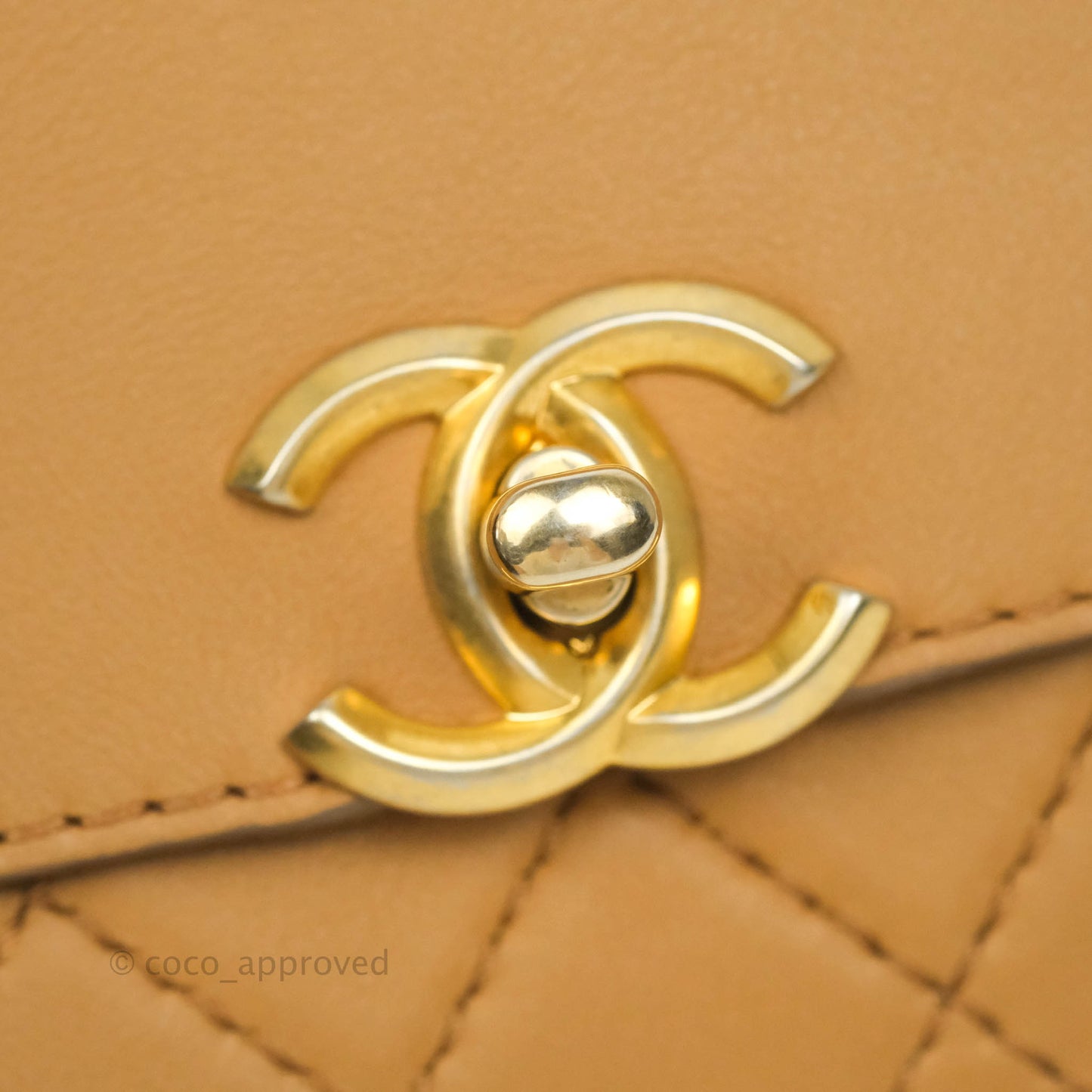 Chanel Quilted Flap With Coin Purse Caramel Calfskin Aged Gold Hardware 19K