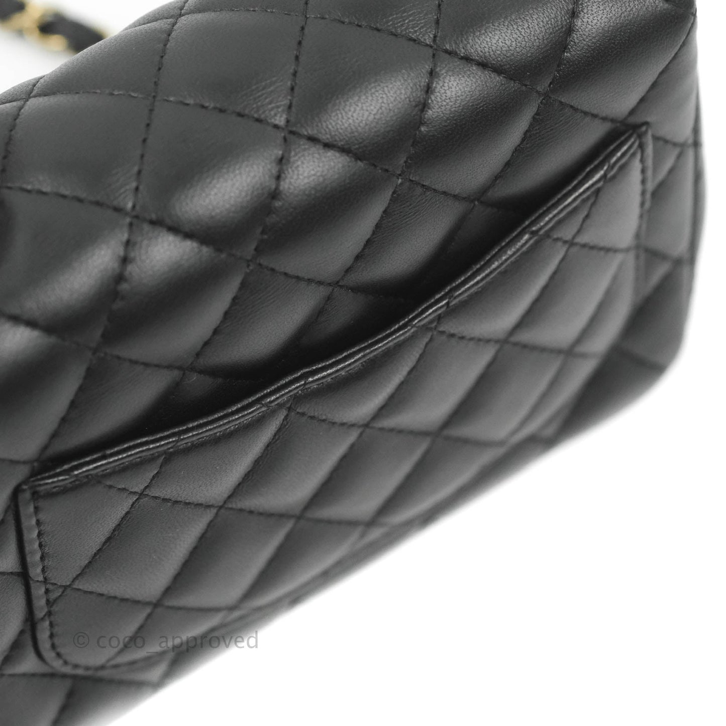 Chanel Mini Square Black Lambskin Gold Hardware