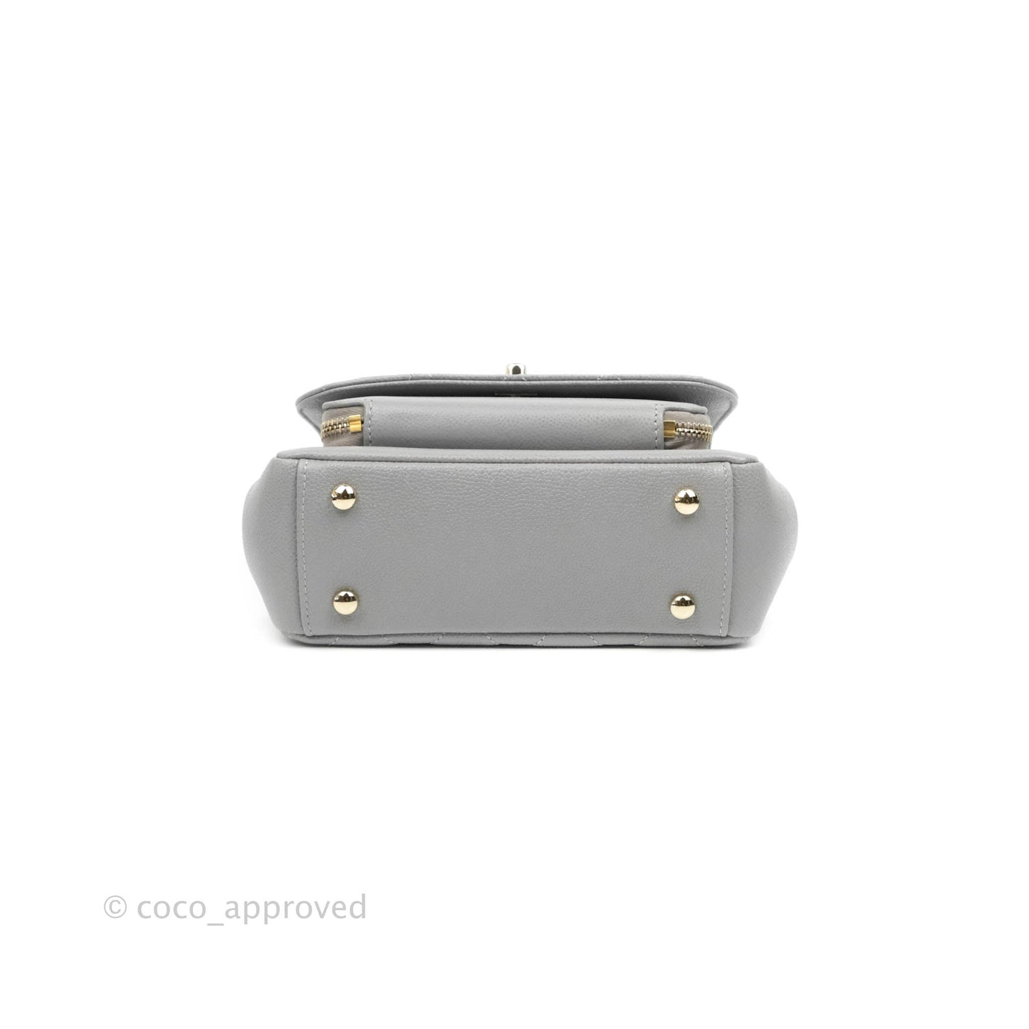 Chanel Quilted Small Business Affinity Flap Grey Caviar Gold Hardware