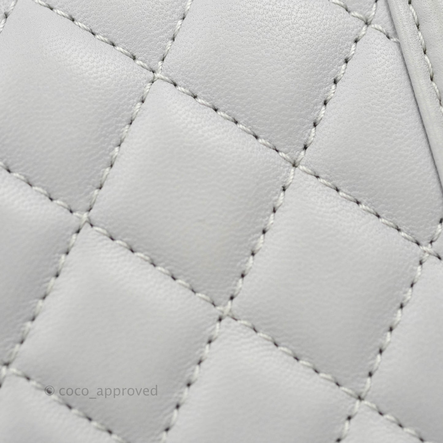 Chanel Quilted Medium Boy Grey Lambskin Silver Hardware