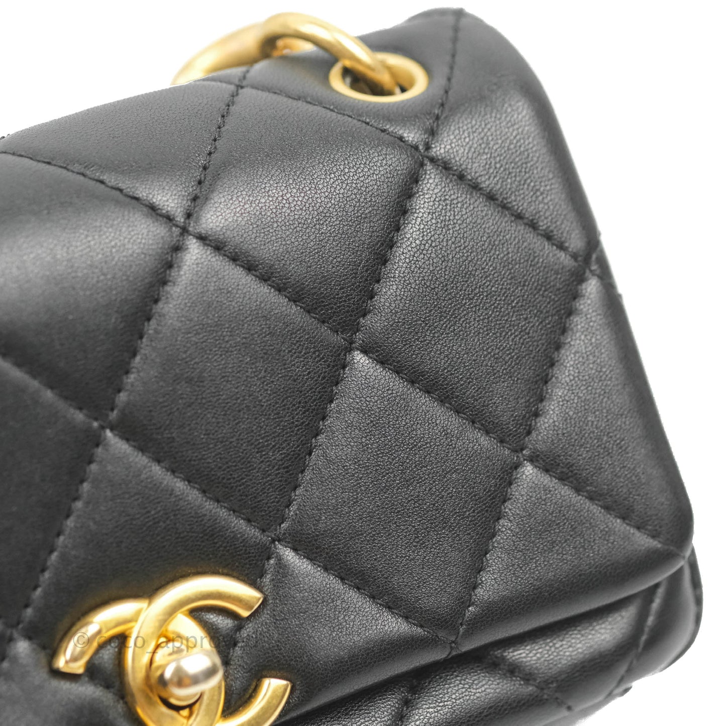 Chanel Entwined Chain Bag Black Lambskin Aged Gold Hardware