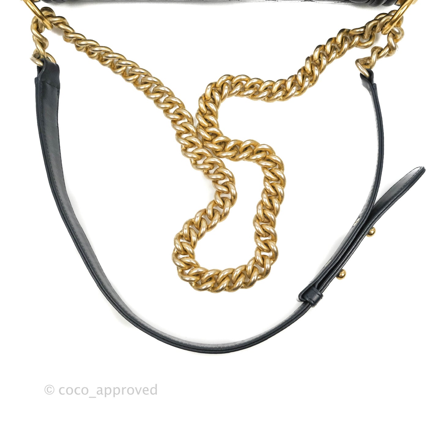 Chanel Quilted New Medium Boy Navy Lambskin Aged Gold Hardware