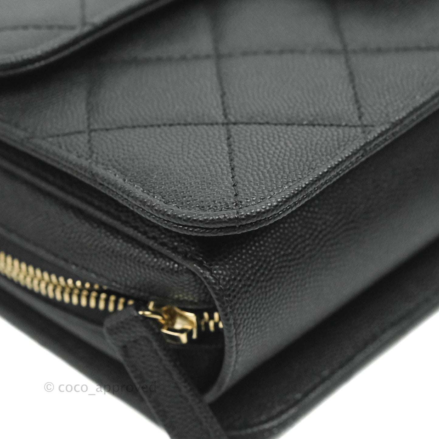 Chanel Quilted Like The Wallet Medium Flap Black Caviar Gold Hardware 22C
