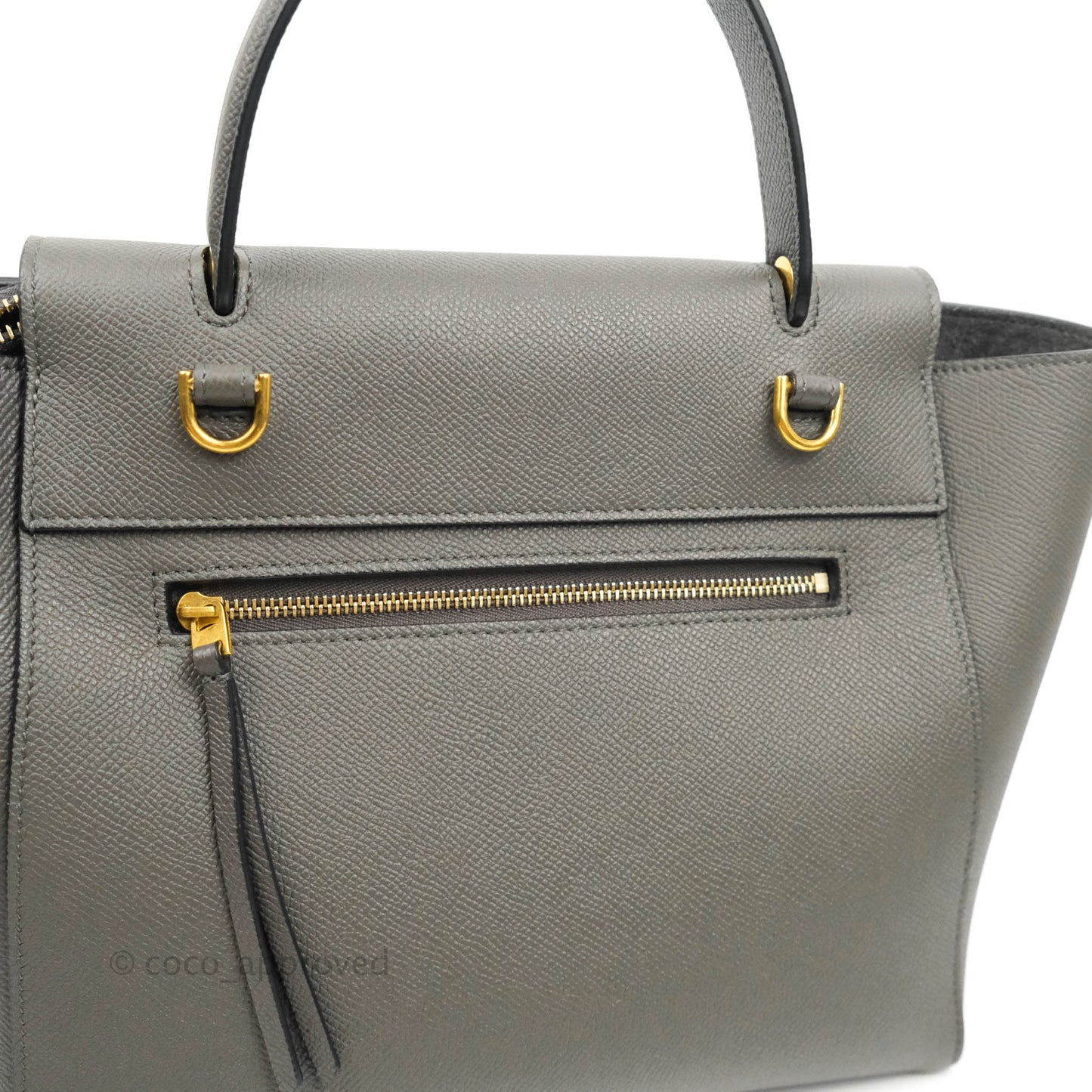 Celine Micro Belt Bag Grey Grained Calfskin Gold Hardware