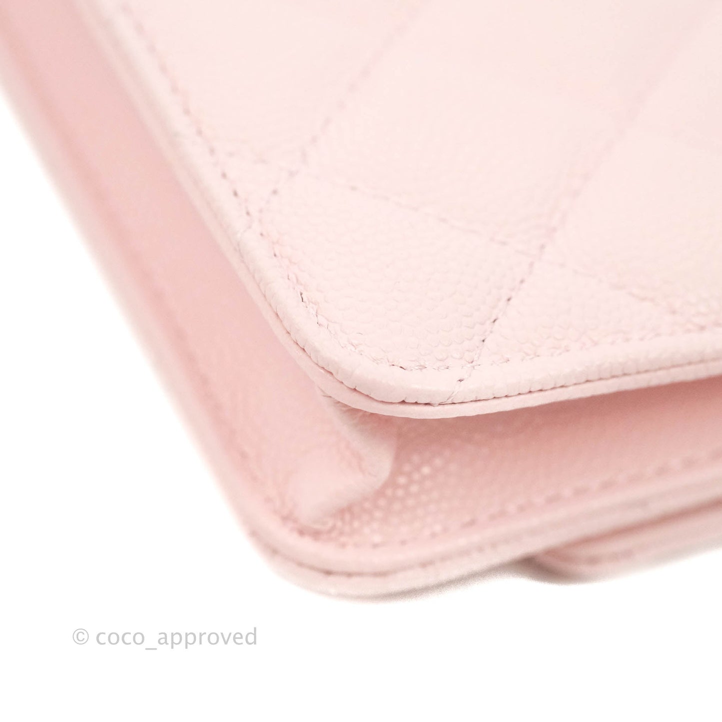 Chanel Mini Wallet With Chain Light Pink Caviar Gold Hardware