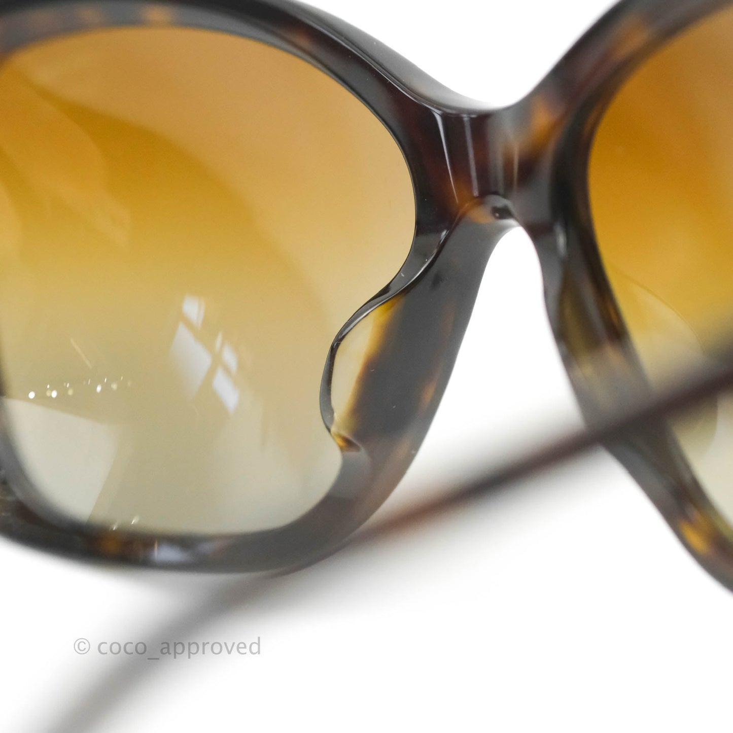 Chanel Tortoise Shell Oversized Frame Pearl CC Sunglasses