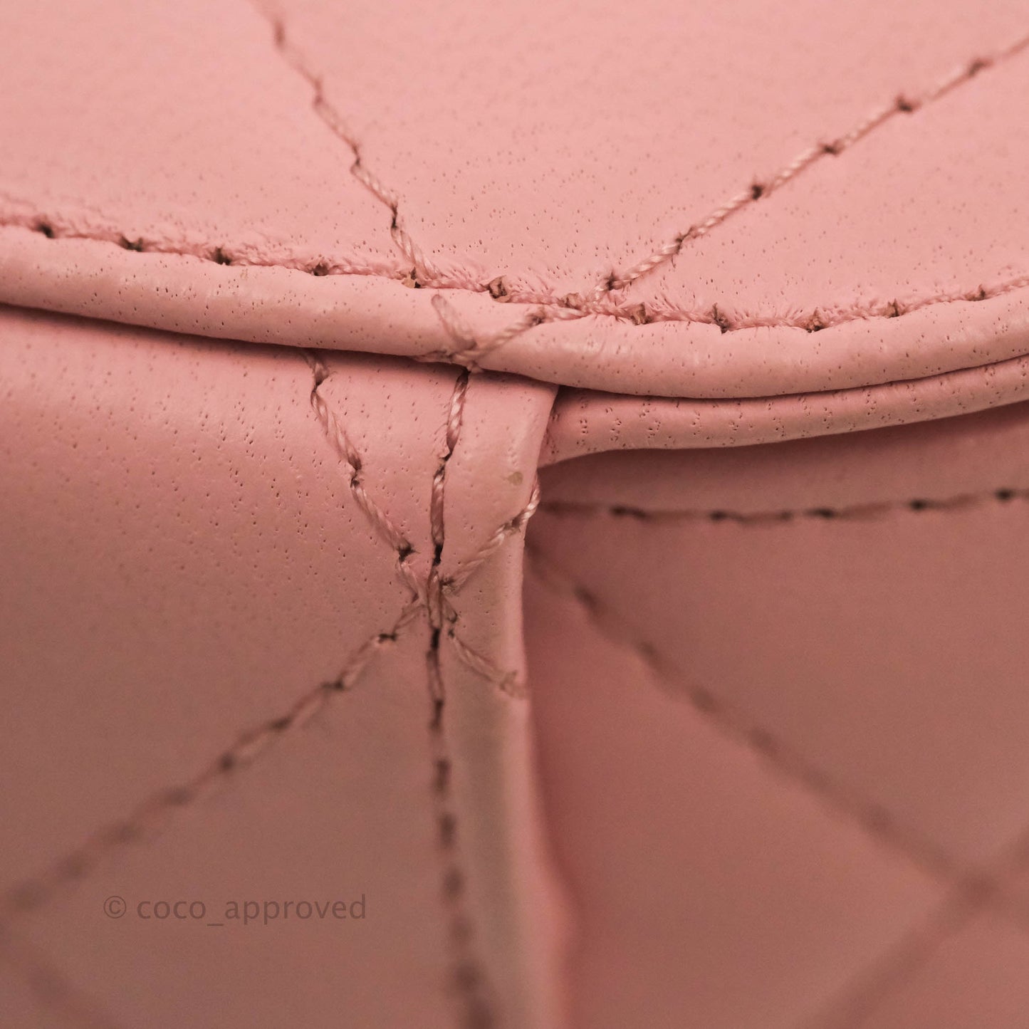 Chanel Quilted Small Resin Elegant Chain Vanity Case Lambskin Pink Gold Hardware