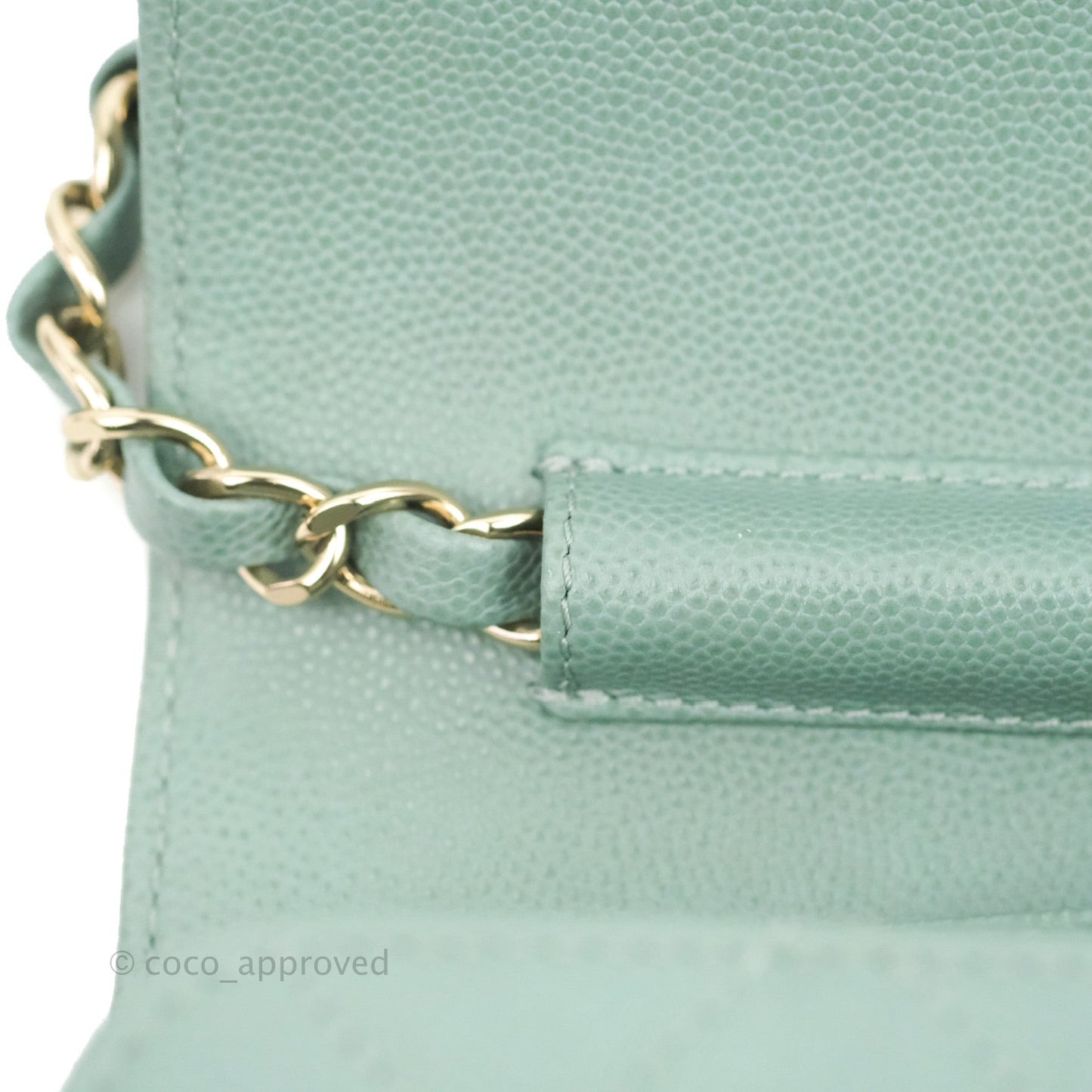 Chanel Quilted Like The Wallet Flap Blue-Greyish Caviar Gold Hardware