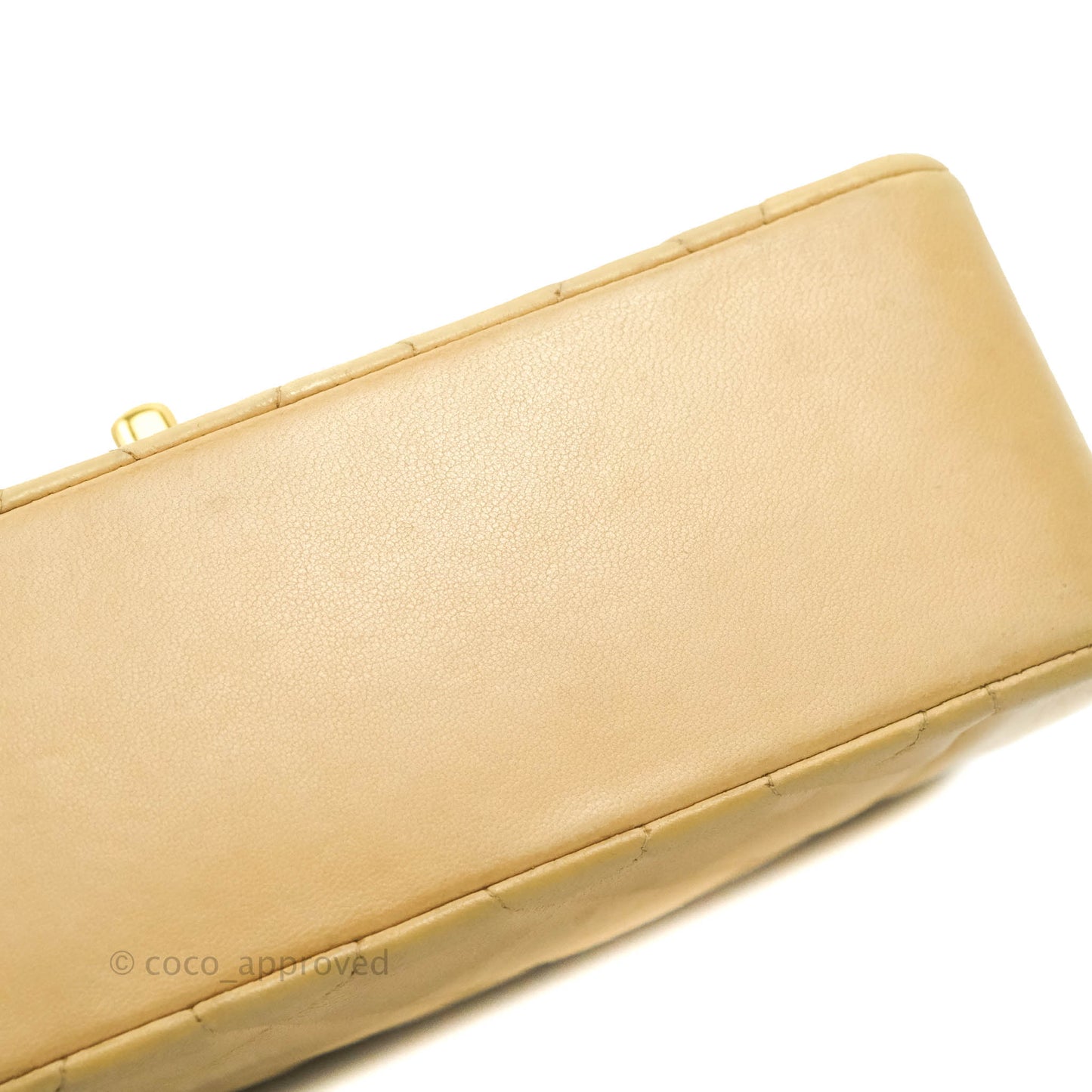 Chanel Vintage Small Quilted Classic Diana Flap Bag Beige Lambskin 24K Gold Hardware
