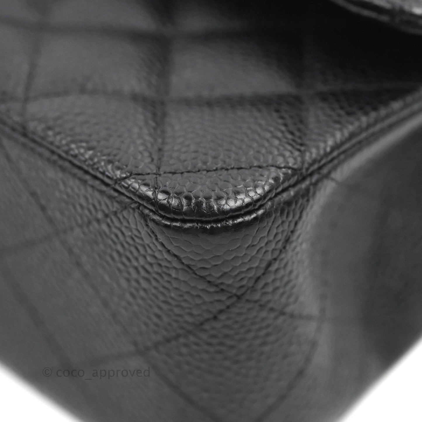 Chanel Classic M/L Medium Flap Quilted Black Caviar Gold Hardware