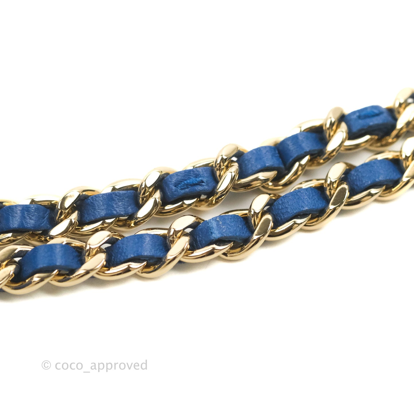 Chanel Mini Chevron Trendy CC Clutch With Chain Blue Lambskin Gold Hardware