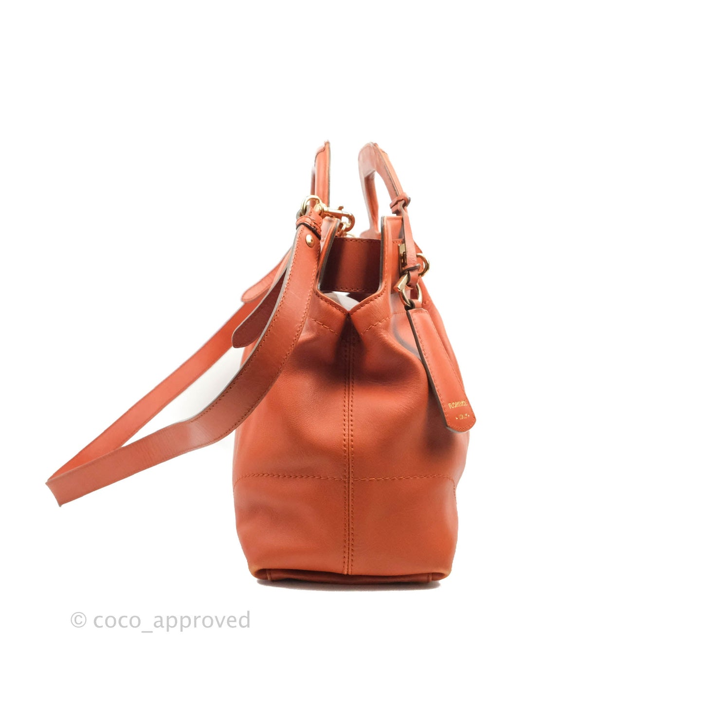 Salvatore Ferragamo Orange Top Handle Bag With Strap