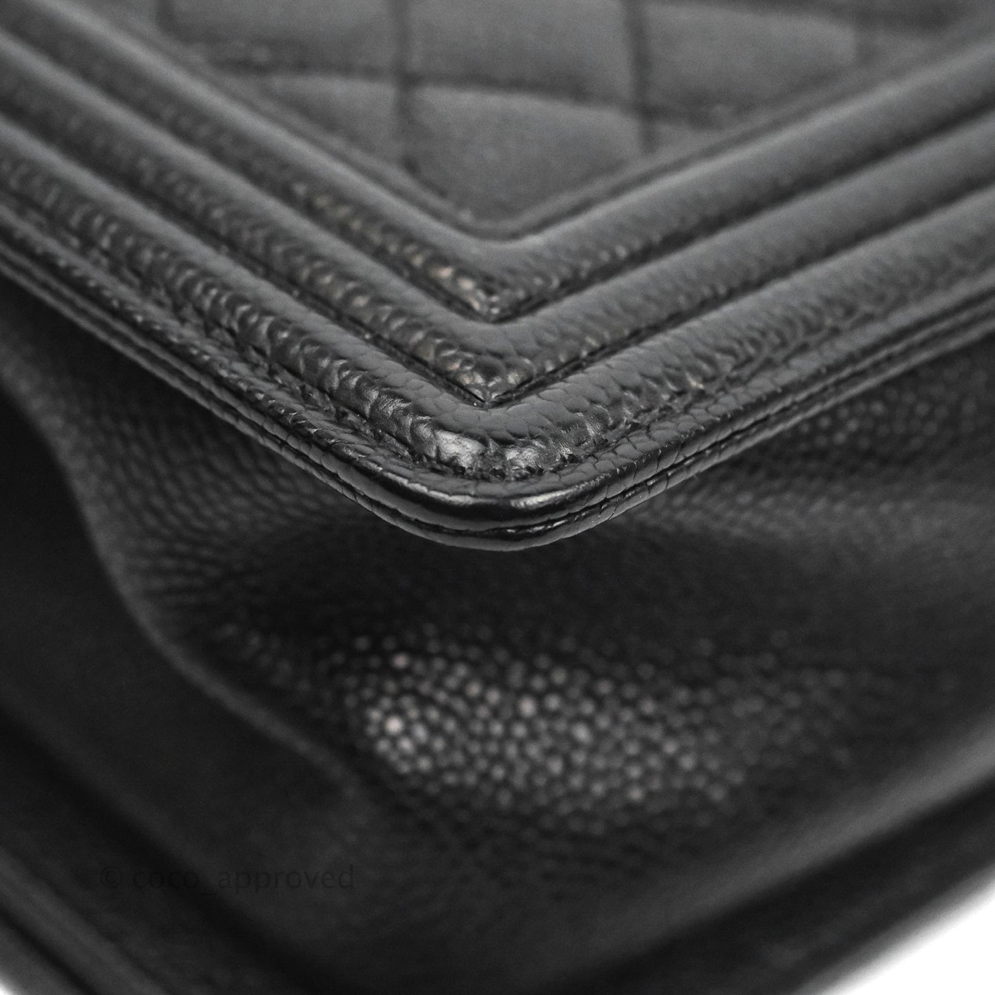 Chanel Quilted Medium Boy Black Caviar Ruthenium Hardware