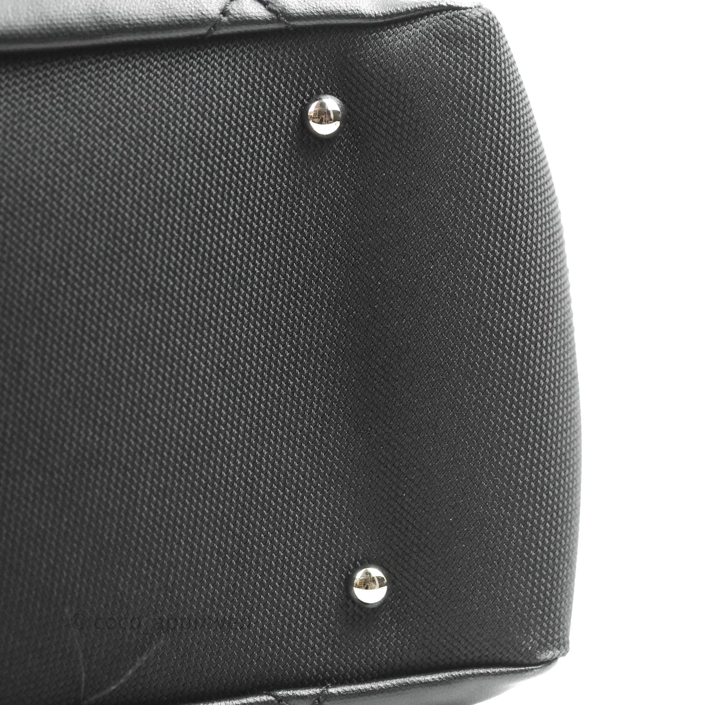 Chanel Quilted Large Paris Biarritz Tote Black Coated Canvas