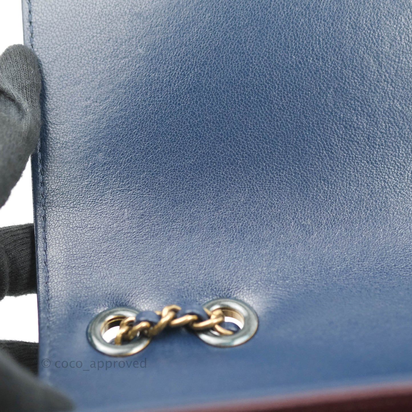 Chanel Beauty Lock Flap Bag Navy Sheepskin Aged Gold Hardware