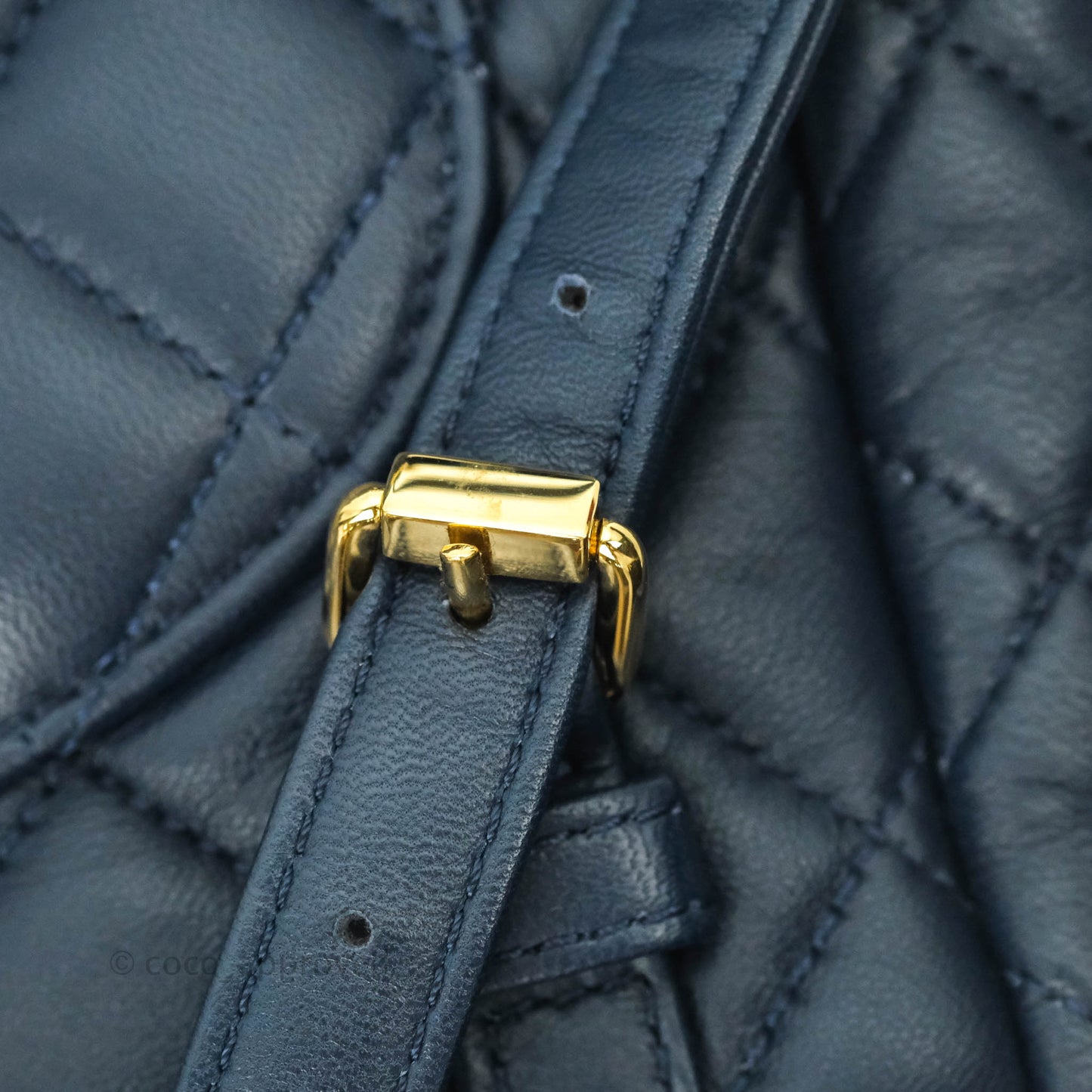 Chanel Small Quilted Urban Spirit Backpack Navy Gold Hardware