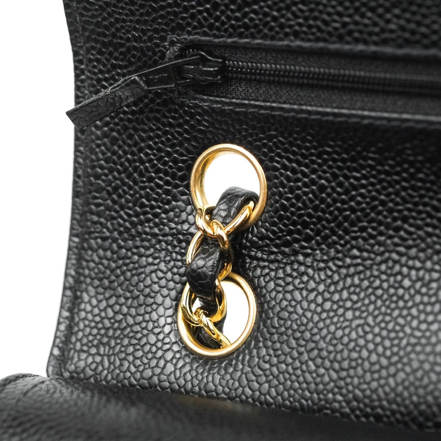 Chanel Classic M/L Medium Flap Quilted Black Caviar 24K Gold Hardware