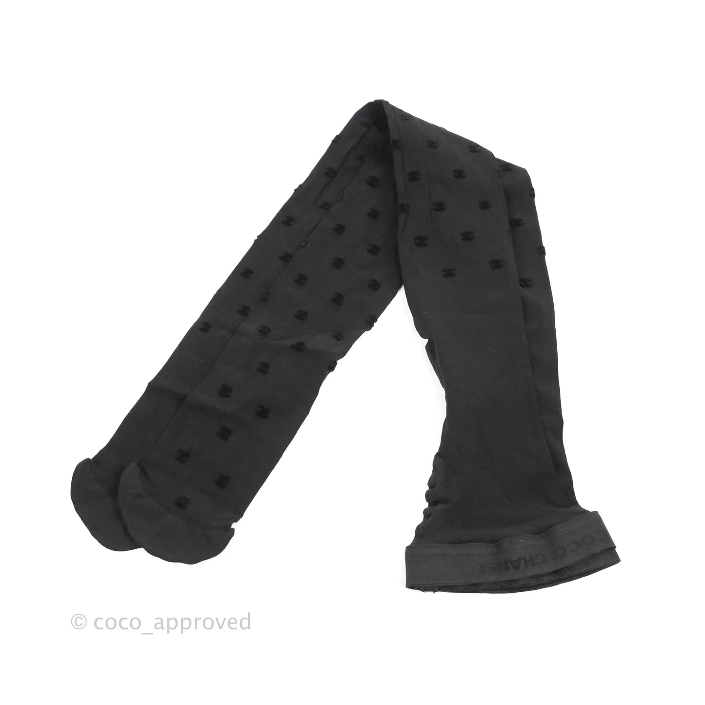 Chanel Black Tights with CC Logo Size S