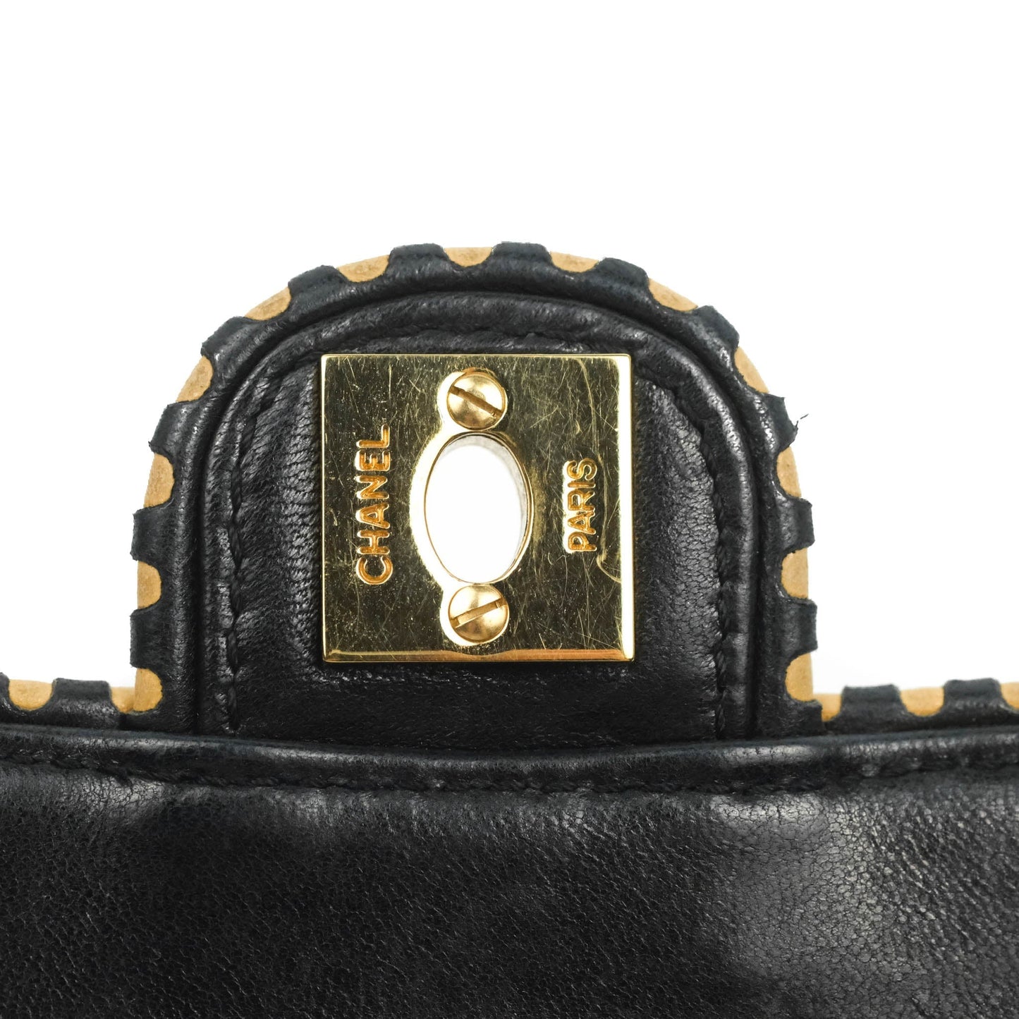 Chanel Vintage Mini Rectangular Black Calfskin 24K Gold Hardware