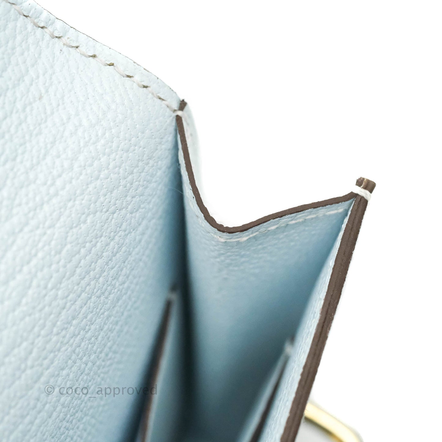Hermès Roulis Slim Wallet Bleu Brume Gold Hardware