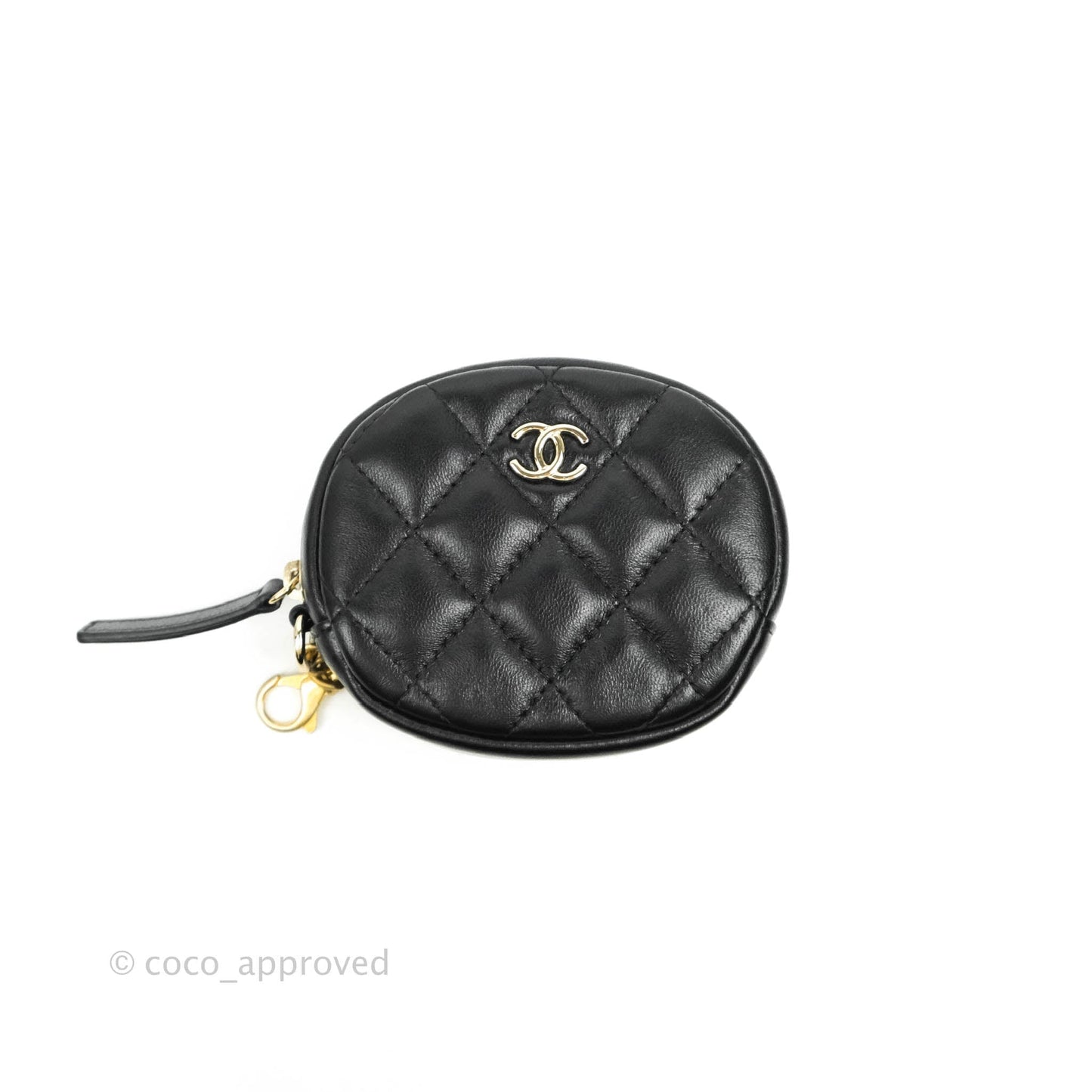 Chanel 19 Houndstooth Tweed Clutch with Chain & Coin Purse Beige Black