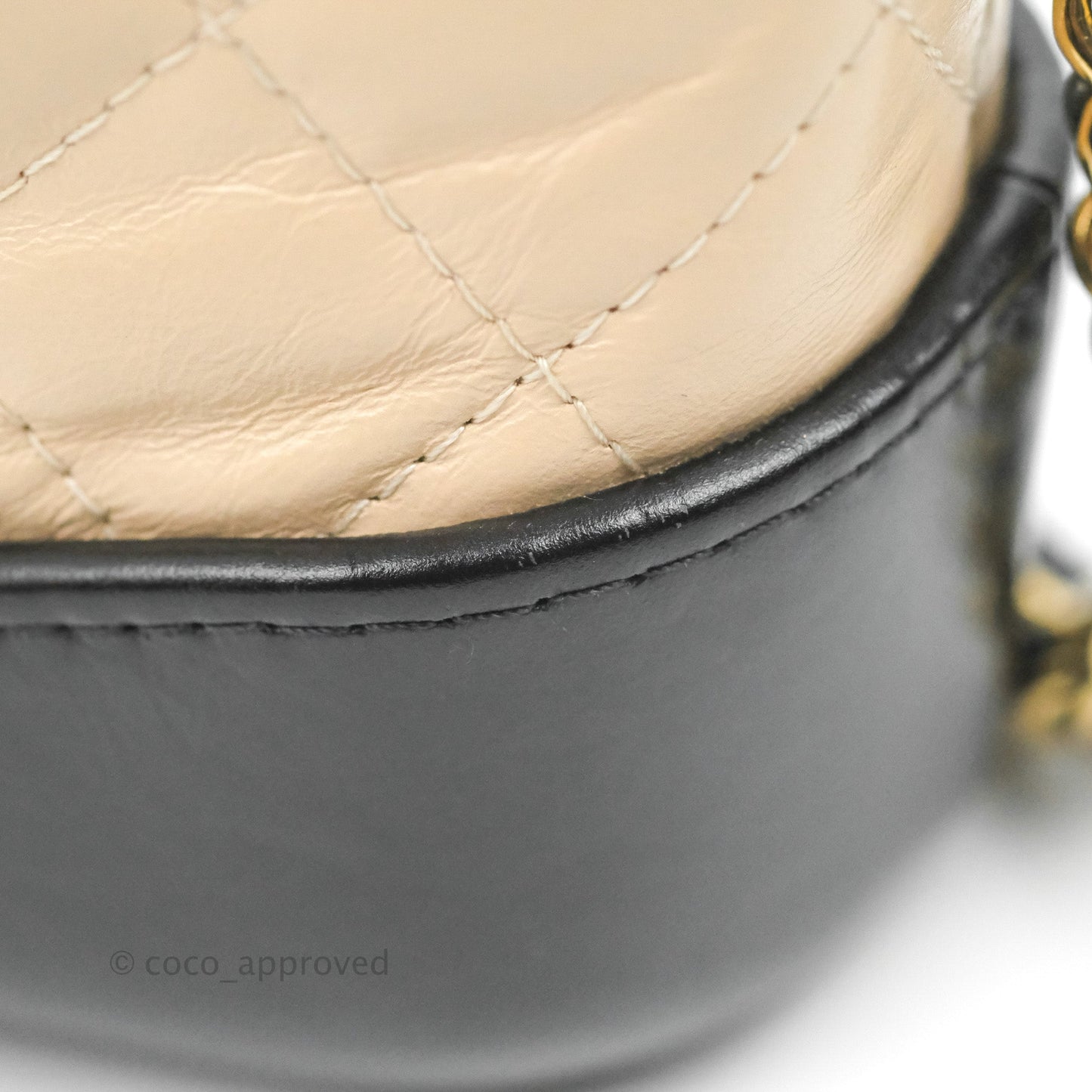 Chanel Gabrielle Clutch With Chain Aged Calfskin Beige/ Black Mixed Hardware