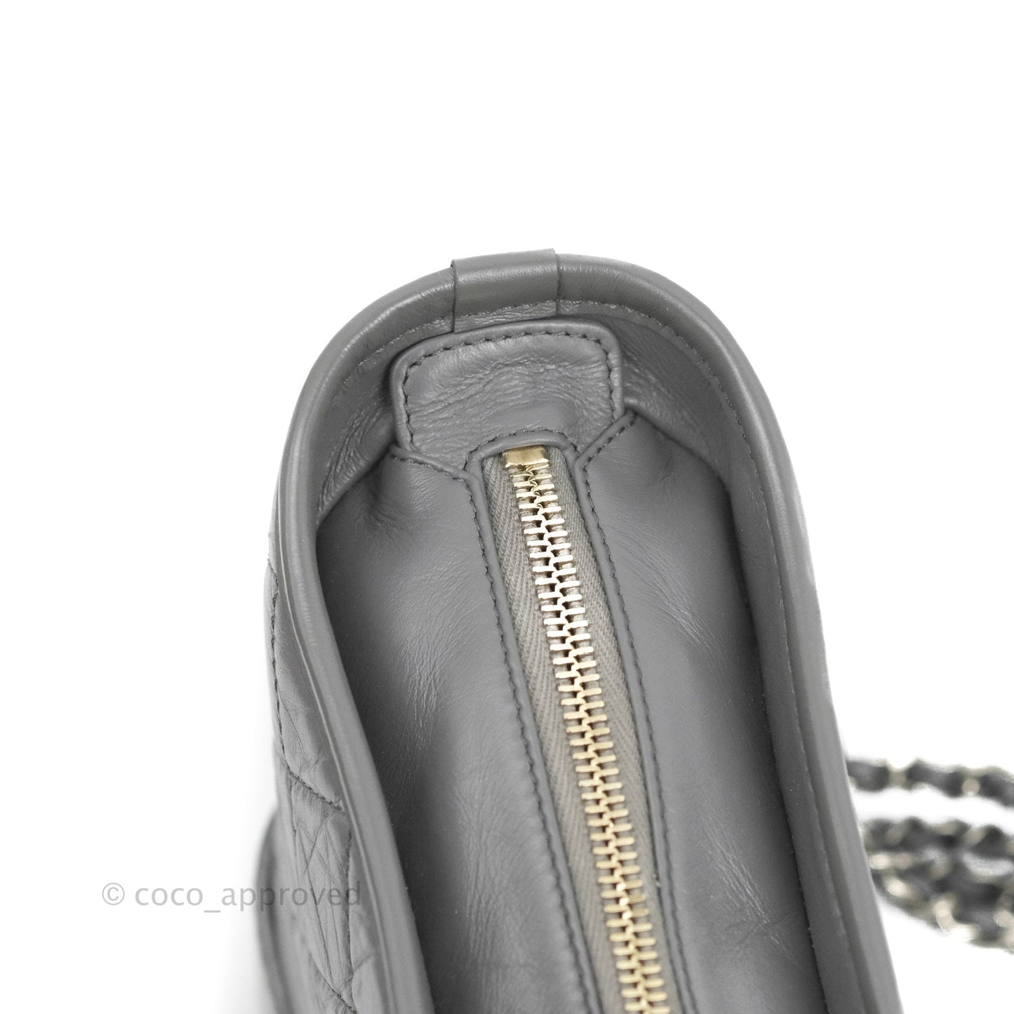 Chanel Quilted Small Gabrielle Hobo Grey Calfskin Mixed Hardware