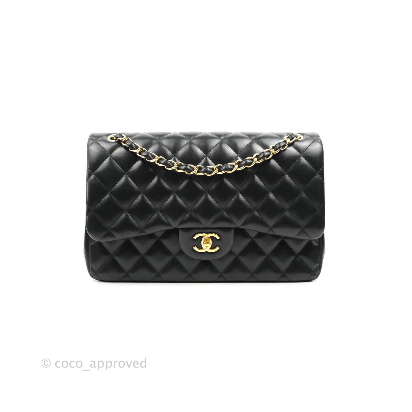 Chanel Jumbo Double Flap Black Lambskin Gold Hardware