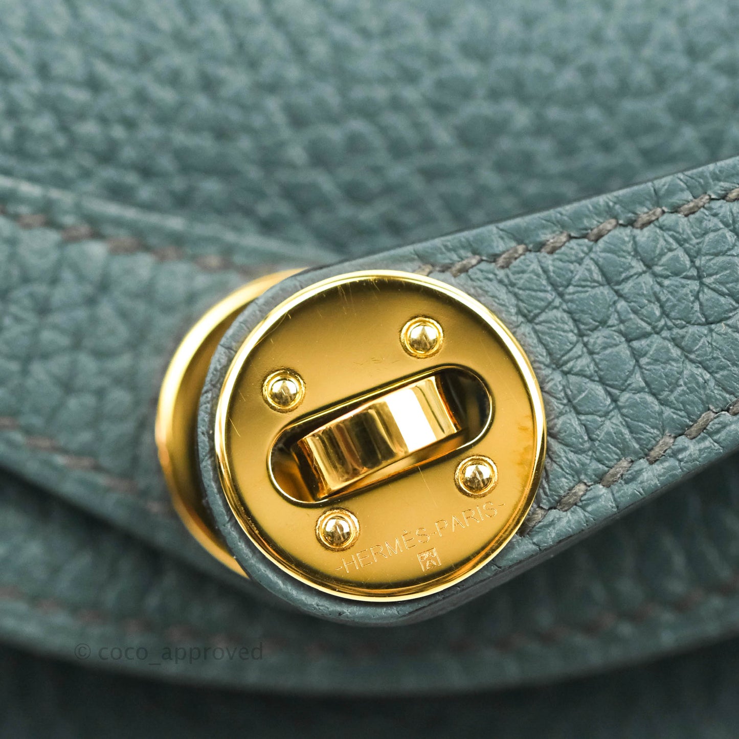 Hermès Mini Lindy 20 Bleu Orage Clemence Gold Hardware