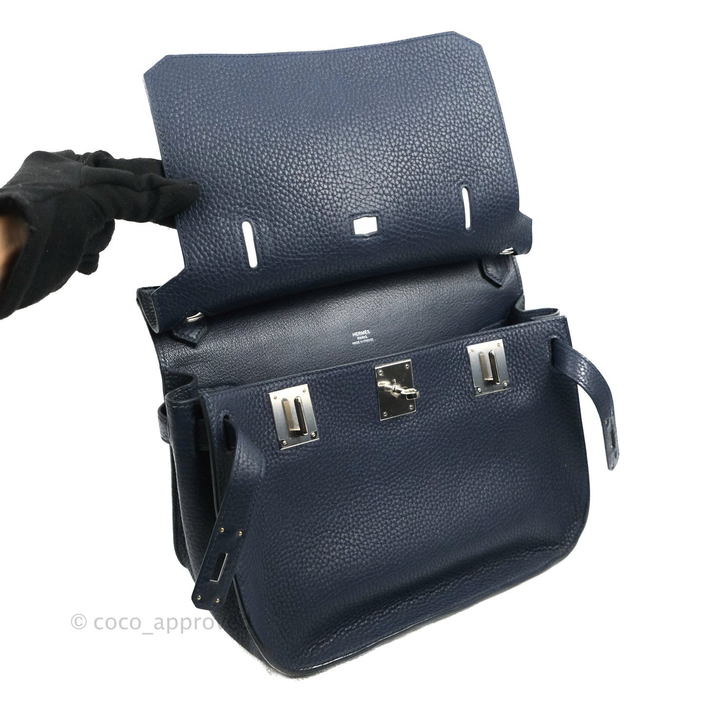 Hermes Jypsiere 28 Togo Midnight Blue Palladium Hardware