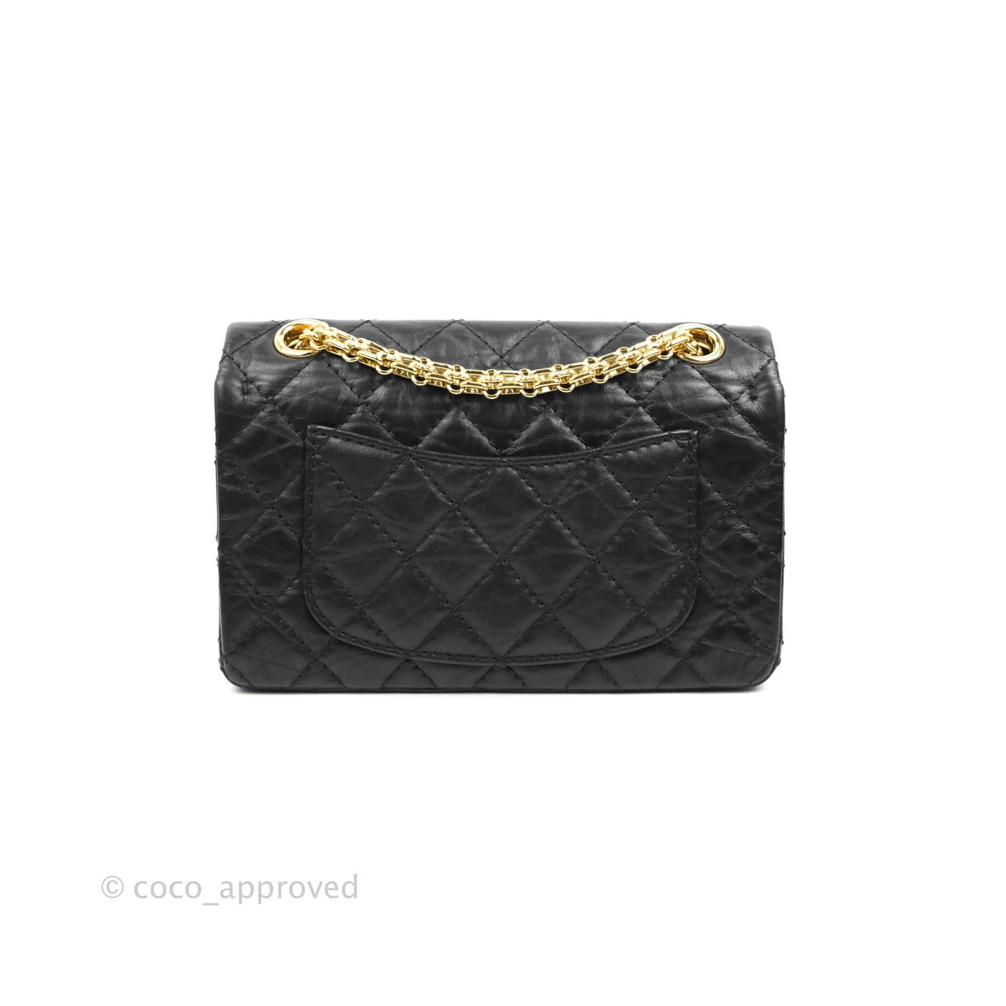 Chanel Mini Reissue 224 Black Aged Calfskin Gold Hardware