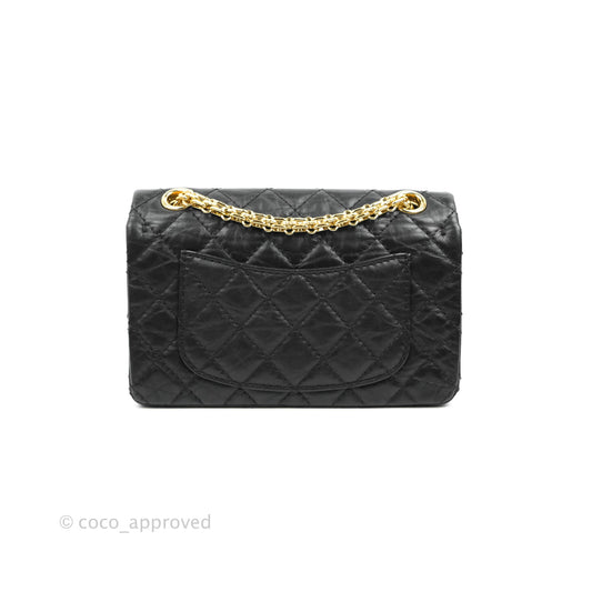 Chanel Mini Reissue 224 Black Aged Calfskin Gold Hardware