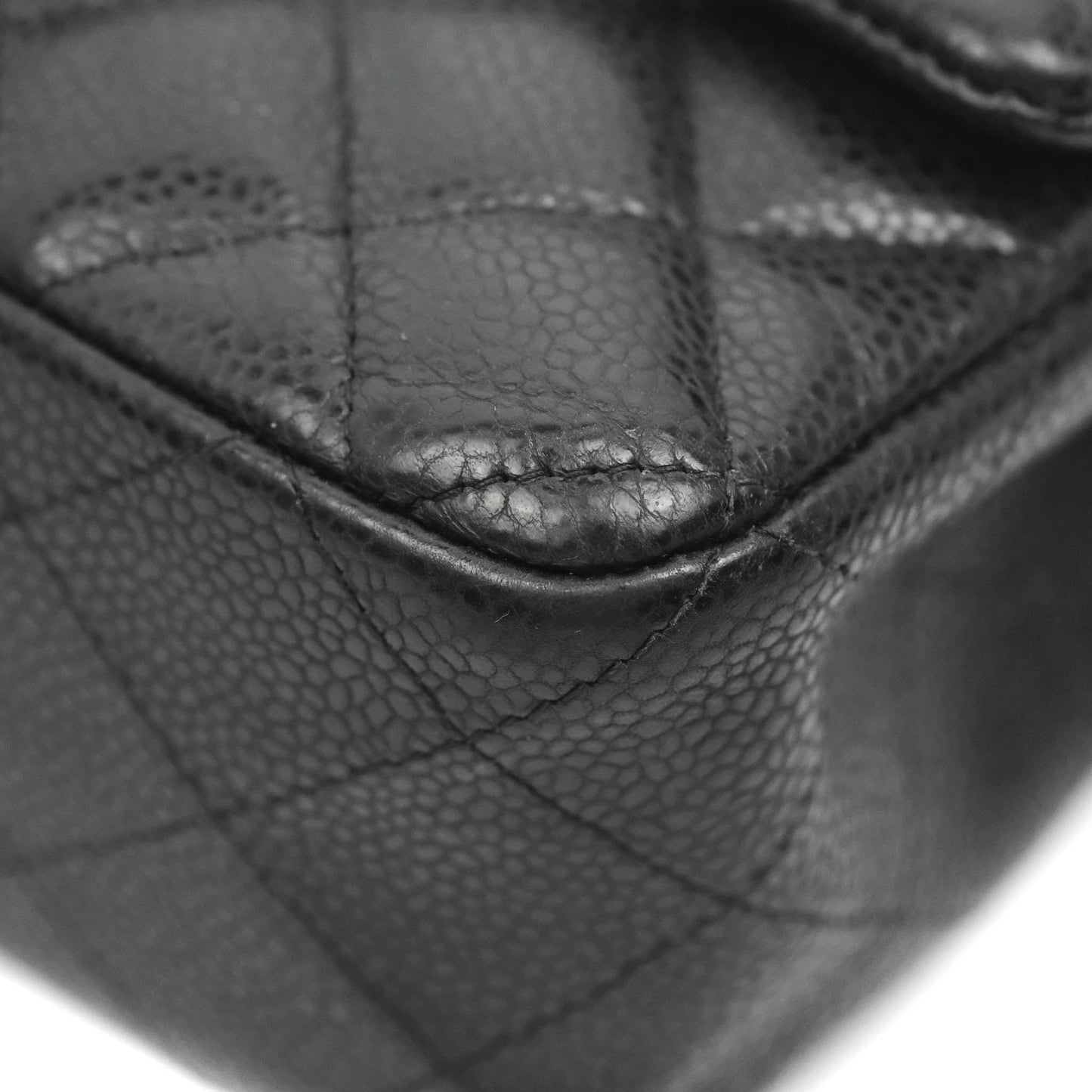 Chanel Quilted Mini Rectangular Flap Black Caviar Silver Hardware 18S