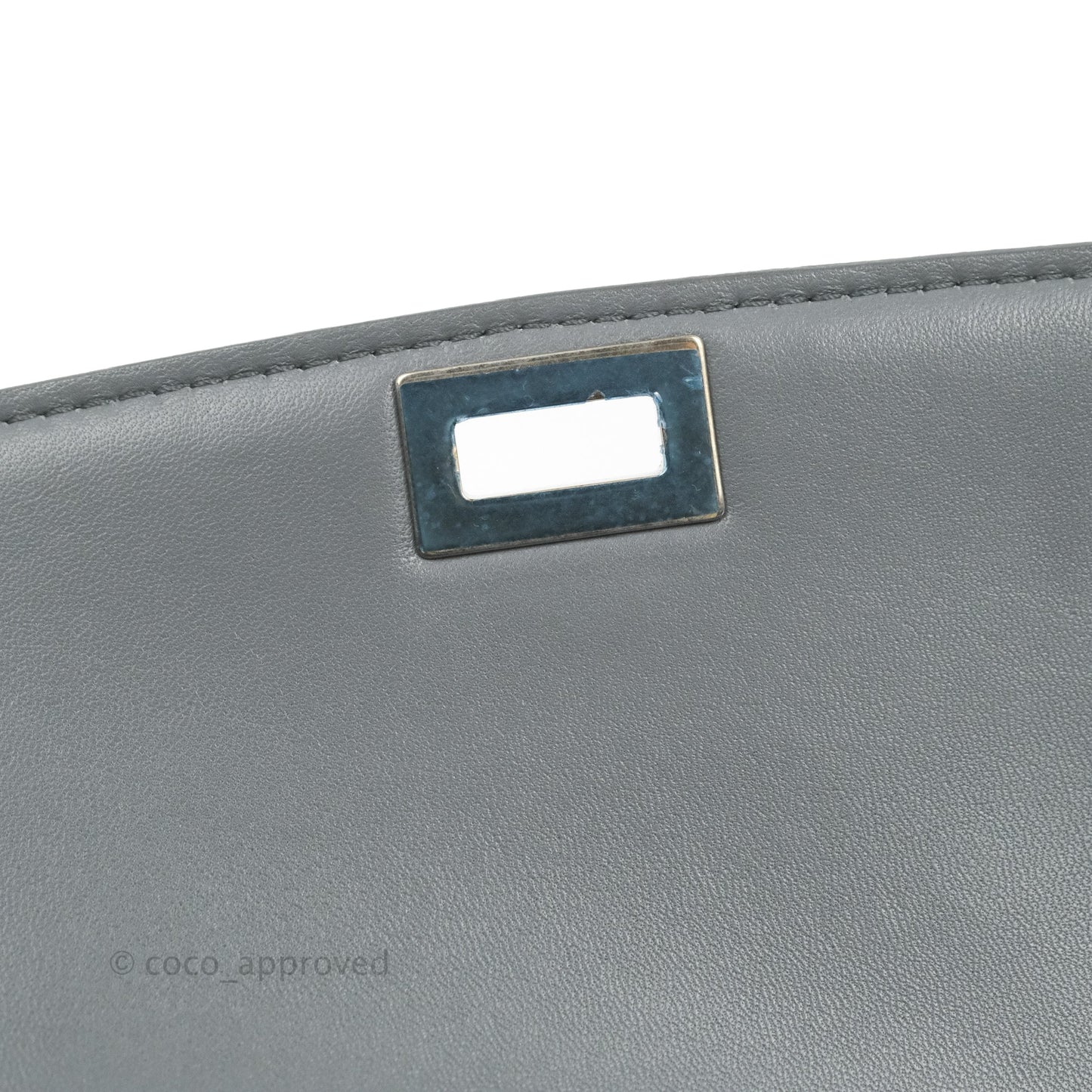 Celine Medium Classic Box Flap Grey Calfskin