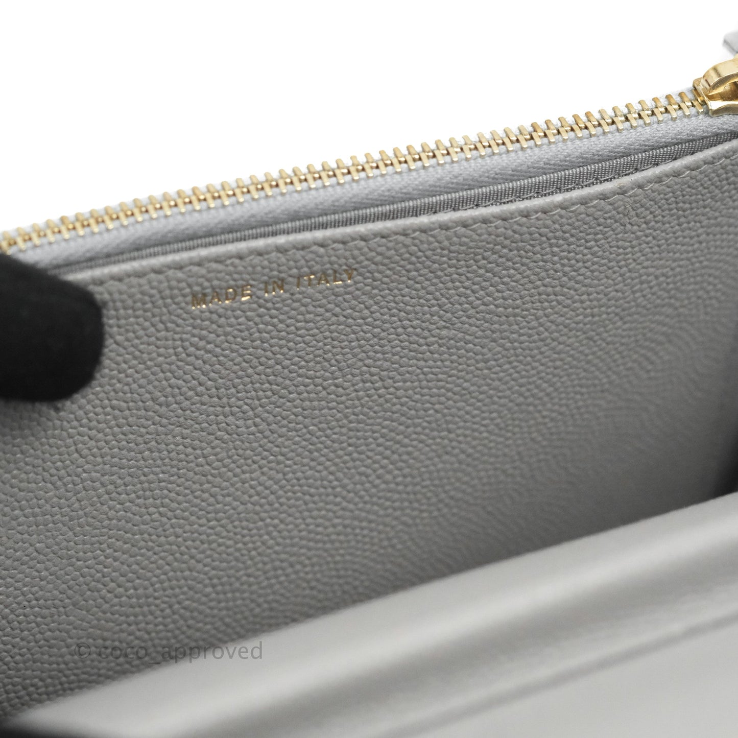 Chanel Golden Class Wallet on Chain WOC Grey Caviar Gold Hardware
