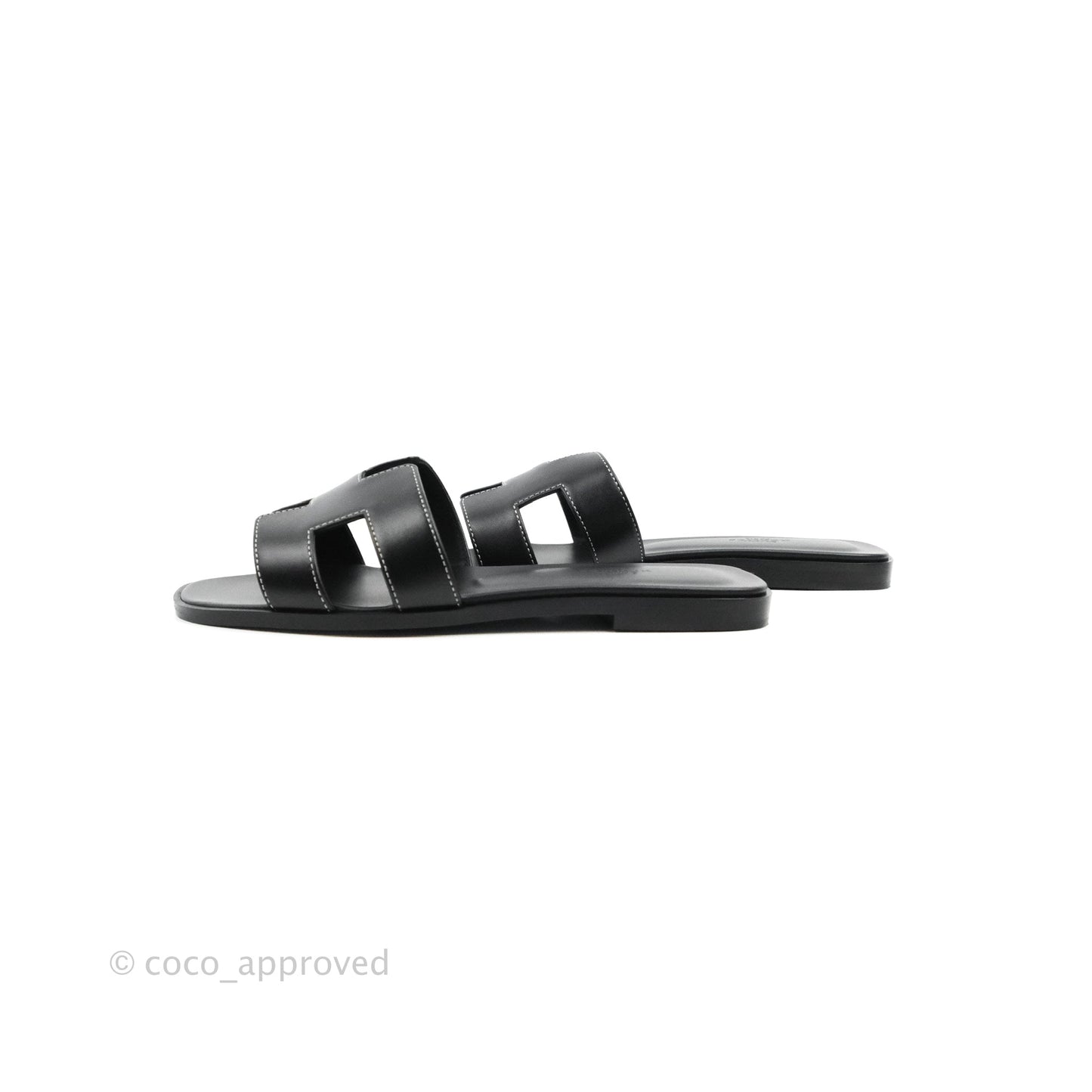 Hermès Oran Sandals in Black Size 37