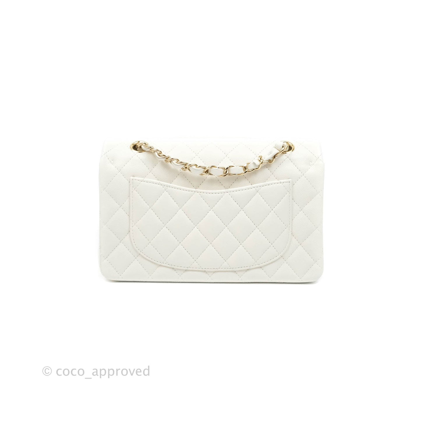 Chanel Classic Small S/M Flap White Caviar Gold Hardware 20S